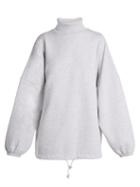 Matchesfashion.com Balenciaga - Oversized Roll Neck Cotton Sweatshirt - Womens - Light Grey