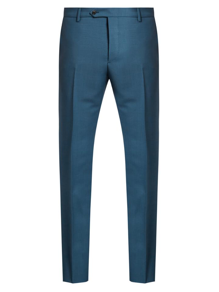 Valentino Slim-leg Mohair And Wool-blend Trousers