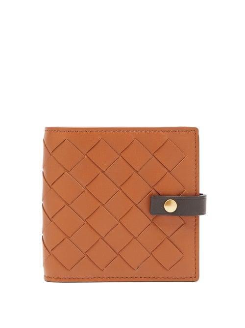 Matchesfashion.com Bottega Veneta - Intrecciato Leather Wallet - Womens - Tan Multi