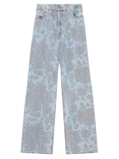 Matchesfashion.com Ganni - X Levi's Floral-print Straight-leg Jeans - Womens - Denim Multi