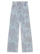 Matchesfashion.com Ganni - X Levi's Floral-print Straight-leg Jeans - Womens - Denim Multi