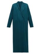 Matchesfashion.com Pleats Please Issey Miyake - Double Breasted Pliss Coat - Womens - Green