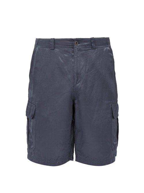 Matchesfashion.com Sies Marjan - Elias Washed Satin Cargo Shorts - Mens - Blue