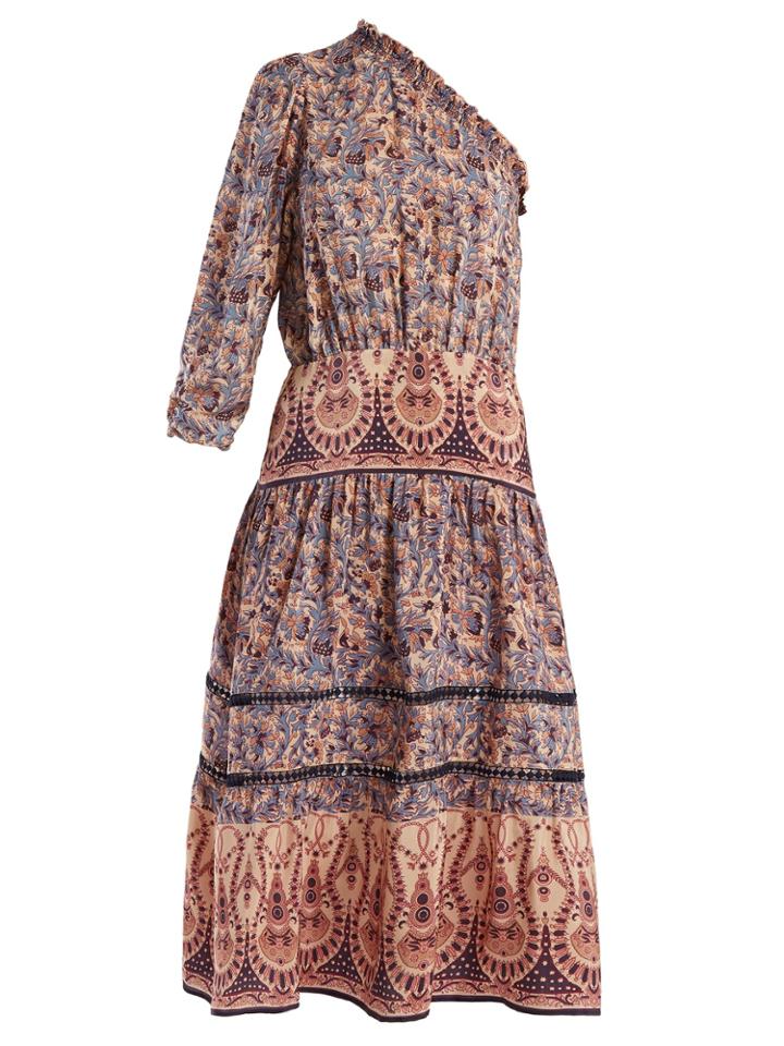 Sea Asymmetric Silk-crepe Dress