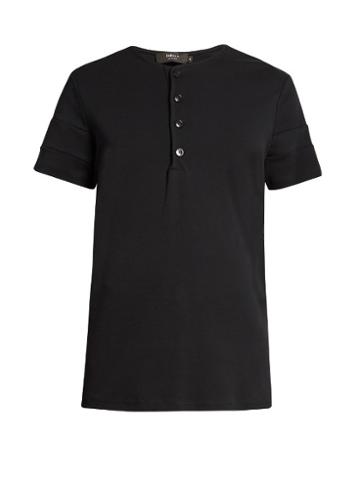 Helbers Short-sleeved Cotton-jersey Henley T-shirt