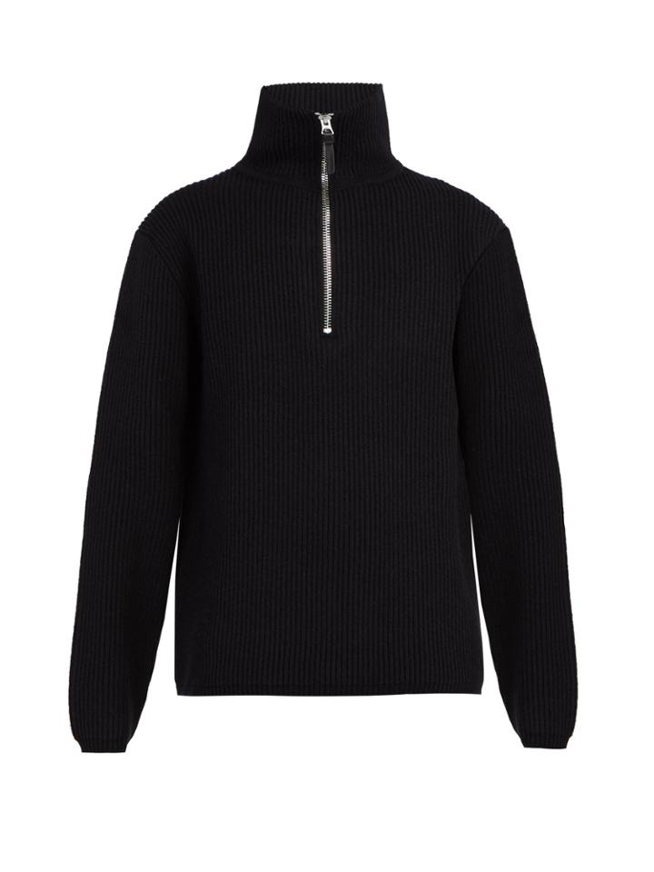 Acne Studios Half-zip Wool-blend Sweater