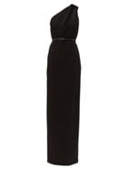 Matchesfashion.com Saint Laurent - Asymmetric Cut Out Sabel Gown - Womens - Black