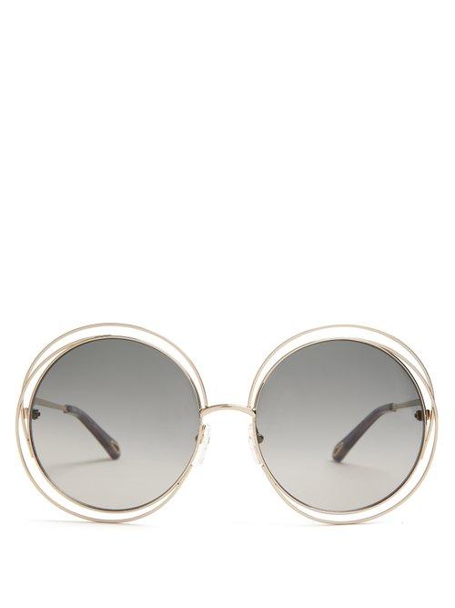 Matchesfashion.com Chlo - Carlina Round Frame Sunglasses - Womens - Silver