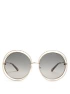 Matchesfashion.com Chlo - Carlina Round Frame Sunglasses - Womens - Silver