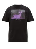Matchesfashion.com Palm Angels - Stag Print Cotton Jersey T Shirt - Mens - Black Multi
