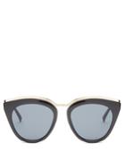Le Specs Eye Slay Mirrored Cat-eye Sunglasses