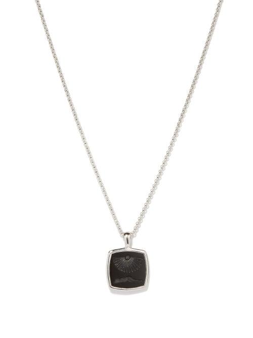 Mens Jewellery Tom Wood - Clytia Onyx & Sterling Silver Pendant Necklace - Mens - Silver
