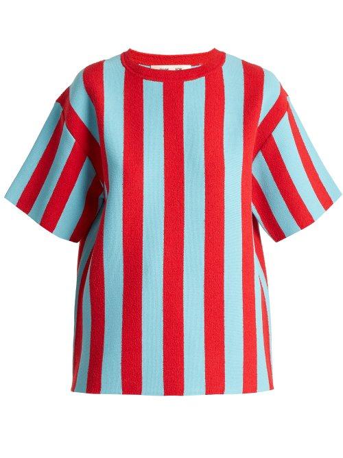 Matchesfashion.com Diane Von Furstenberg - Milano Striped Sweater - Womens - Blue Stripe
