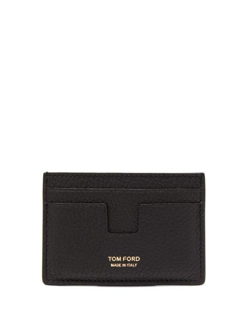 Mens Accessories Tom Ford - T-line Grained-leather Cardholder - Mens - Black