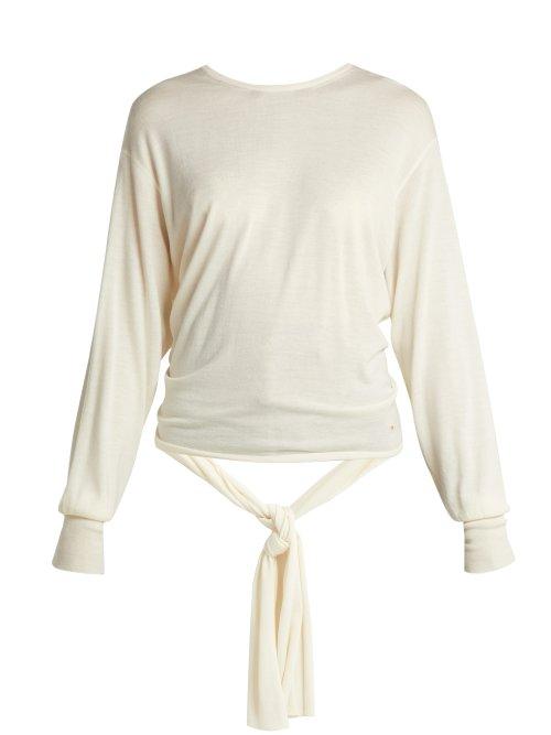 Matchesfashion.com Esteban Cortzar - Split Back Wool And Silk Blend Sweater - Womens - Ivory