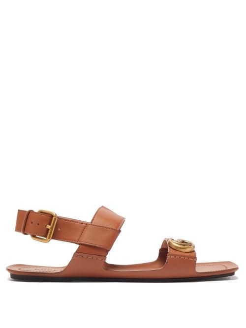 Matchesfashion.com Gucci - Sonique Gg Leather Sandals - Womens - Tan