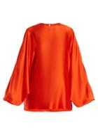 Matchesfashion.com Roksanda - Flora Silk Satin Top - Womens - Orange