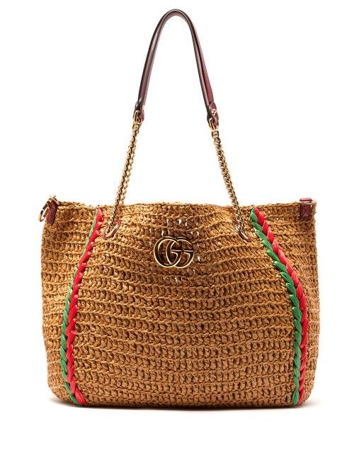 Matchesfashion.com Gucci - Large Gg Marmont Macram Tote Bag - Womens - Beige Multi