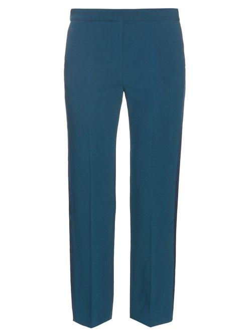 Matchesfashion.com Roksanda - Welles Cady Tuxedo Trousers - Womens - Navy