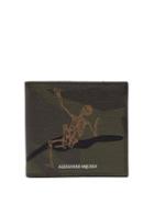 Matchesfashion.com Alexander Mcqueen - Dancing Skeleton Grained Leather Wallet - Mens - Khaki