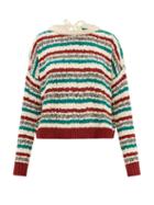 Marni - Tie-back Striped Cotton Sweater - Womens - Red Blue