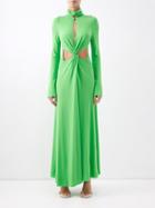 Victoria Beckham - Cutout Jersey Maxi Dress - Womens - Green