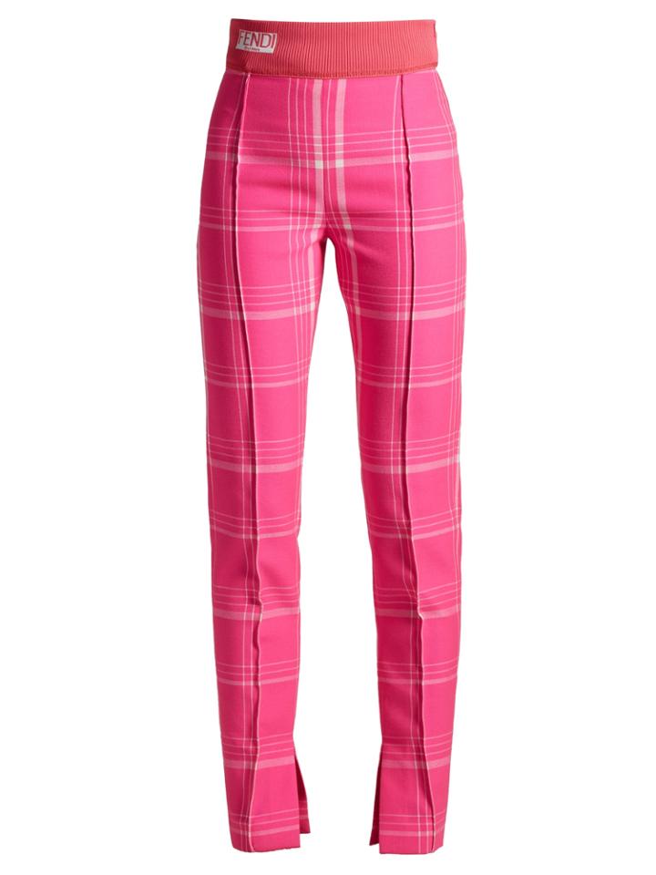 Fendi High-rise Checked Wool Trousers