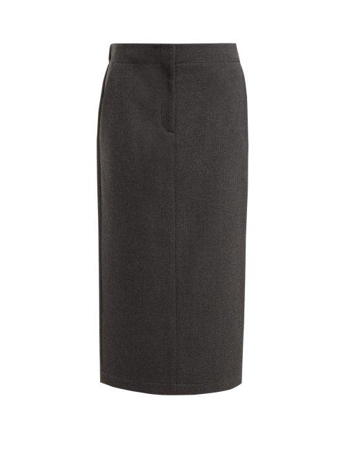 Matchesfashion.com Raey - Elasticated Back Wool Blend Skirt - Womens - Grey