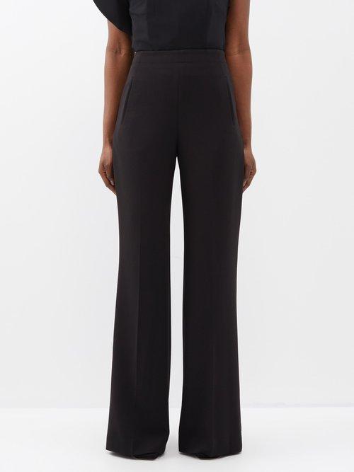 Roland Mouret - Cady Wide-leg Trousers - Womens - Black