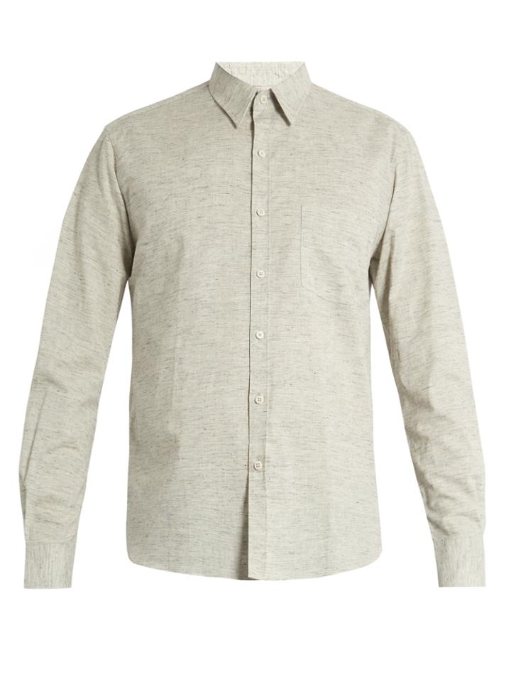 De Bonne Facture Patch-pocket Cotton And Linen-blend Shirt