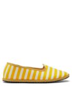 Ladies Shoes Vibi Venezia - Gondola Striped Canvas Flats - Womens - Yellow White