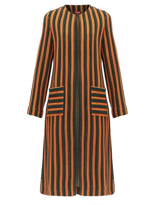 Matchesfashion.com Staud - Mia Striped Terry Coat - Womens - Green Multi
