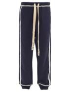 Matchesfashion.com Loewe - Logo-embroidered Cotton Track Pants - Mens - Navy