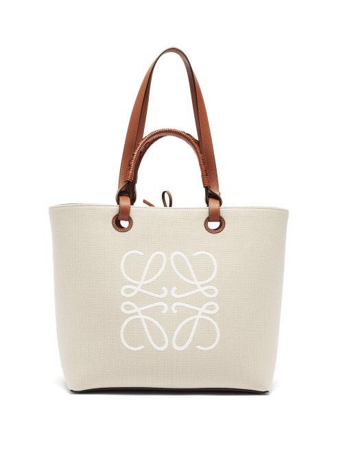 Matchesfashion.com Loewe - Large Anagram-jacquard Canvas Tote Bag - Womens - Beige Multi