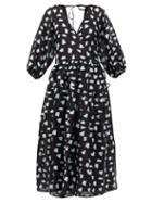 Matchesfashion.com Cecilie Bahnsen - Regitze Fil-coup Wrap Dress - Womens - Black Multi