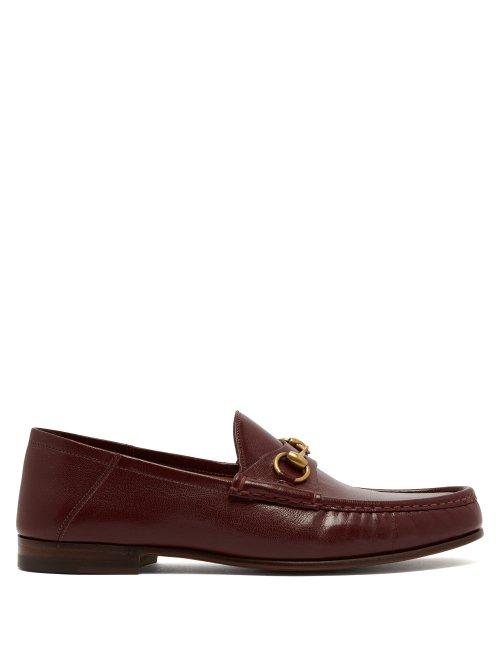Matchesfashion.com Gucci - Horsebit Leather Loafers - Mens - Burgundy