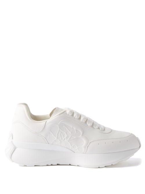 Alexander Mcqueen - Sprint Runner Logo-embossed Leather Trainers - Womens - White