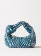 Bottega Veneta - Jodie Crystal-netting Clutch Bag - Womens - Blue