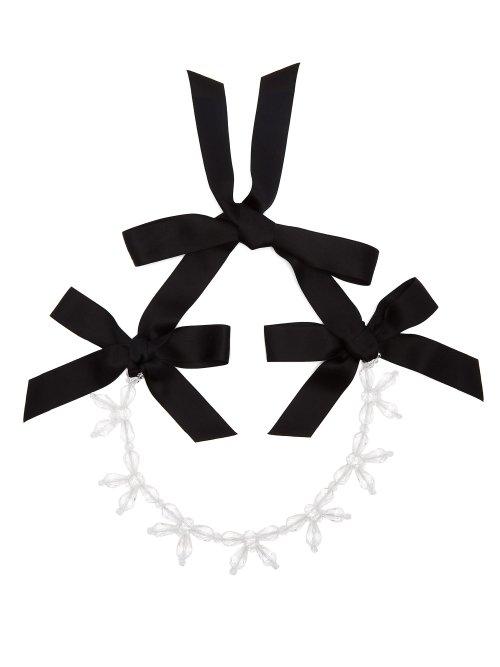 Matchesfashion.com Simone Rocha - Crystal Bow Necklace - Womens - Clear