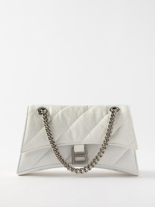Balenciaga - Crush S Quilted Creased-leather Shoulder Bag - Womens - White