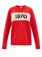 Bella Freud - 1970-intarsia Merino-wool Sweater - Womens - Red