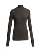 Matchesfashion.com Raey - Roll Neck Fine Rib Cashmere Sweater - Womens - Charcoal