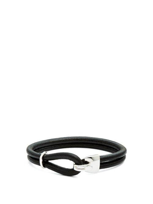 Matchesfashion.com Miansai - Beacon Leather Bracelet - Mens - Black Multi