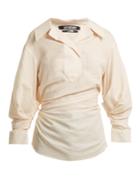 Jacquemus Gathered Linen And Cotton-blend Shirt