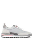 Thom Browne - Panelled Mesh And Suede Trainers - Mens - Grey