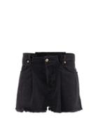 Matchesfashion.com Raey - Fold Raw-hem Denim Shorts - Womens - Black