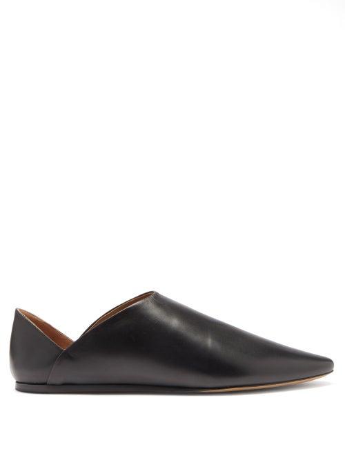 Matchesfashion.com Le Monde Beryl - Collapsible-heel Leather Slipper Shoes - Womens - Black