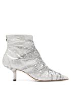 Matchesfashion.com Midnight 00 - Antoinette Polka Dot Pvc & Leather Boots - Womens - White Multi