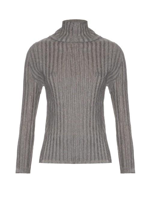 Pleats Please Issey Miyake Pleated Roll-neck Long-sleeved Top