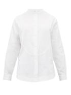 Matchesfashion.com Sara Lanzi - Bib Panel Cotton Canvas Shirt - Womens - White